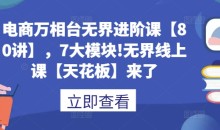 电商万相台无界进阶课【80讲】，7大模块!无界线上课【天花板】来了