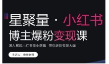 小红书博主爆粉变现课，深入解读小红书商业逻辑，带你进阶变现大咖