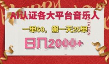 AI音乐申请各大平台音乐人，最详细的教材，一单60.第一天25单