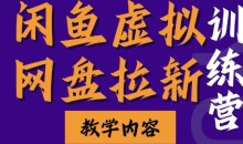 闲鱼虚拟网盘拉新训练营，两天快速人门，长久稳定被动收入，要在没有天花板的项目里赚钱