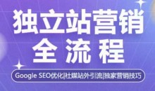 独立站营销全流程，Google SEO优化，社媒站外引流，独家营销技巧