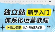 独立站新手入门体系化运营教程，助力独立站卖家从0-1快速入门!