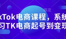 TikTok电商课程，​系统学习TK电商起号到变现