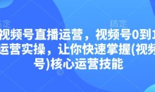 视频号直播运营，视频号0到1运营实操，让你快速掌握(视频号)核心运营技能