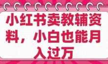 小红书卖教辅资料，0成本纯利润，售后成本极低小白也能月入过W