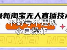2025年淘宝无人直播带货10.0.全新技术，不违规，不封号，纯小白操作，日入数张【揭秘】