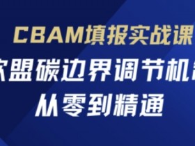 CBAM填报实战课，欧盟碳边界调节机制，从零到精通