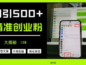 不需要我们去想文案，也不需要我们去剪辑视频，日引500+精准创业粉，方法大揭秘