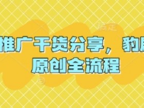短剧推广干货分享，豹剧 1:1原创全流程