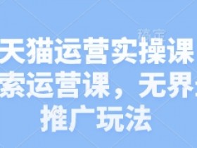 淘宝天猫运营实操课，新品搜索运营课，无界最新推广玩法