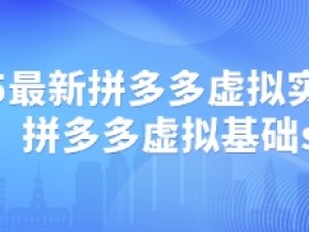 2025最新拼多多虚拟实战打法，拼多多虚拟基础sop
