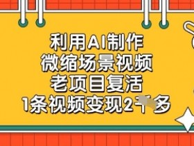 利用AI制作微缩场景视频，老项目复活，1条视频变现2k
