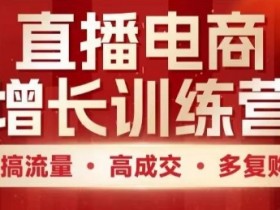 直播电商增长训练营，搞流量·高成交·多复购，快速上手有思路