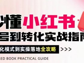 秒懂小红书-起号到转化实战指南，​从转化模式到实操落地全攻略，让你破解流量玄学，做得有结果