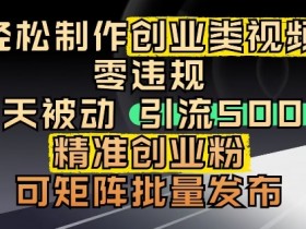 抖音引流创业粉，几分钟一个视频，非常暴力，小白直接可上手操作
