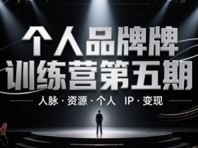 个人品牌训练营第五期，人脉·资源·个人IP·变现