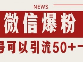 微信爆粉，私域暴力引流打法日引千粉 单号日进50+【揭秘】