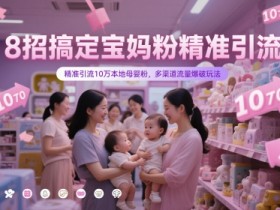 8招搞定宝妈粉精准引流，精准引流10万本地母婴粉，多渠道流量爆破玩法