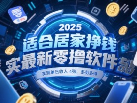 适合居家挣钱2025最新零撸软件，实测单日收入4张，多劳多得 一部手机即可操作【揭秘】