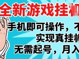 2025最新独家游戏搬砖，单手机操作，全自动挂G，无需玩游戏，月入1W+【揭秘】