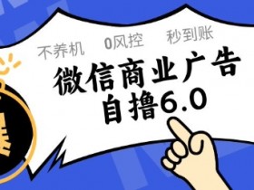 微信商业广告自撸玩法6.0，不养机，0封控，单号50+可矩阵操作【揭秘】