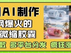 利用AI制作全网爆火的城市微缩胶囊，条条爆款， 多平台分发，疯狂涨粉变现