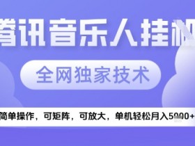 2025腾讯音乐挂G项目，全网独家技术，全新玩法，轻松月入5k+【揭秘】