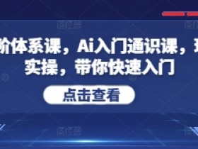 Ai五阶体系课，Ai入门通识课，理论+实操，带你快速入门