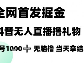 全网首发掘金抖音无人直播撸礼物，单号1k +无脑撸，当天拿结果【揭秘】