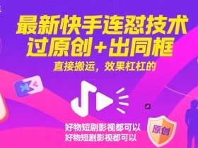 最新快手连怼技术，过原创+出同框，直接搬运，效果杠杠的，好物短剧影视都可以