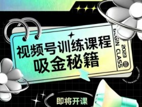 如何做好视频号，视频号训练课程，吸金秘籍