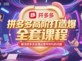 拼多多高阶打造爆款全套课程，解决拼多多店铺运营中99%的问题