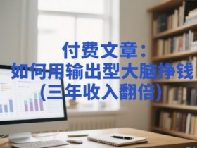 付费文章：如何用输出型大脑挣钱(三年收入翻倍)