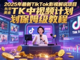 2025年最新TikTok影视解说项目，新手也能挣美金，TK中视频计划保姆级教程