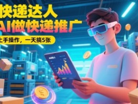 Ai快递达人，用AI做快递推广，0基础上手操作，一天搞5张