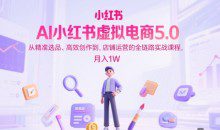 AI小红书虚拟电商5.0，从精准选品、高效创作到，店铺运营的全链路实战课程