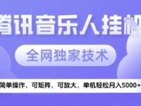 【腾讯音乐挂G】独家技术，项目红利期，可矩阵可放大，稳定月入5k+【揭秘】