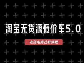 淘宝无货源2025VIP教程，​最新的淘宝无货源课程，1688代发，蓝海选品，零成本创业首选