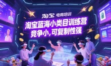淘宝蓝海小类目训练营， 竞争小可复制性强
