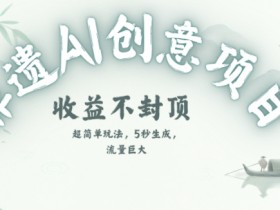创意热门赛道，纯AI制作非遗书签，收益不封顶