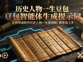 历史人物一生豆包智能体生成提示词，让你快速制作历史人物一生类视频，简单易上手