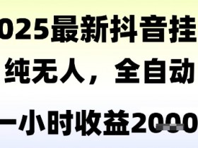 独家抖音无人撸礼物，全自动纯无人，长期稳定 一个小时收益2k+，小白当天拿结果【揭秘】