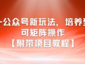 AI+公众号新玩法之培养型，可矩阵操作【附带项目教程】