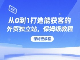 从0到1打造能获客的外贸独立站，保姆级教程