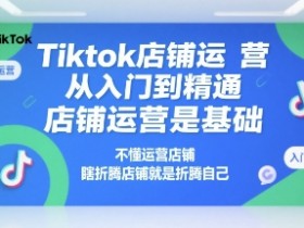 Tiktok店铺运营从入门到精通，店铺运营是基础，不懂运营店铺，瞎折腾店铺就是折腾自己