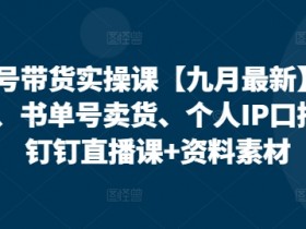 视频号带货实操课【25年7月最新】无人直播、书单号卖货、个人IP口播等，钉钉直播课+资料素材