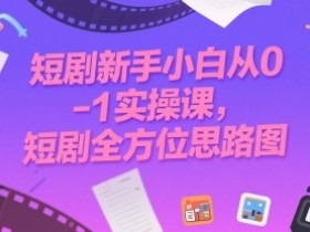 短剧新手小白从0-1实操课，短剧全方位思路图