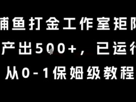 最新捕鱼打金工作室矩阵玩法，当天产出5张+，已运行2年，从0-1保姆级教程【揭秘】