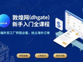 敦煌网(dhgate)新手入门全课程，B端外贸工厂转型必看，抢占海外订单