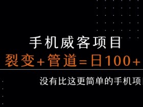 手机威客裂变+管道收益 每天被动收益至少100+
